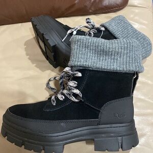 New Ugg Womens Suede Shearling platform shoes.Waterproof